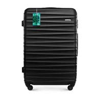 Walizki - Zestaw: duża walizka kabinowa z ABS-u z żebrowaniem z zawieszką - miniaturka - grafika 1