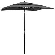 Parasole ogrodowe - vidaXL Lumarko 3-poziomowy parasol na aluminiowym słupku, antracytowy, 2x2 m! 313846 - miniaturka - grafika 1