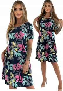 ŚLICZNA SUKIENKA W KWIATY NA WIOSNE/LATO ROZMIAR 40 POLSKI PRODUCENT - Sukienki - miniaturka - grafika 1