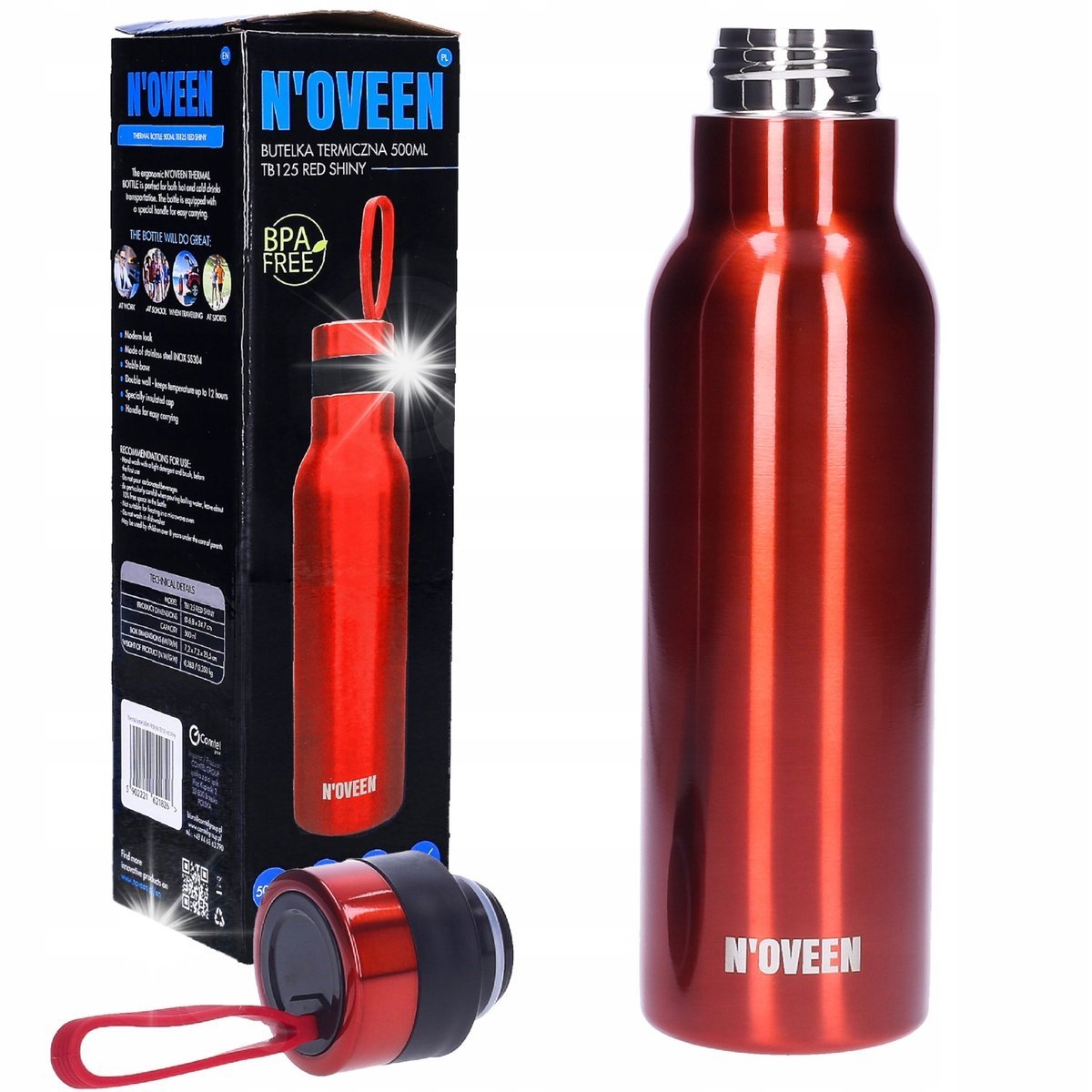 Kubek termiczny Noveen TB125 Red Shiny 0,5 l