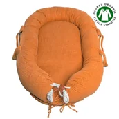 Kokony niemowlęce - Hi Little One, Kokon/Gniazdo dla noworodka z organicznego oddychającego BIO muślinu, GOTS, Newborn Nest Pumpkin - miniaturka - grafika 1