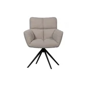 Fotele - Beżowy tapicerowany fotel jadalniany Vinny – WOOOD - miniaturka - grafika 1