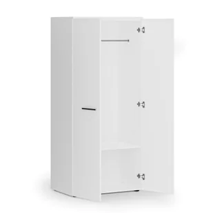 Szafa ubraniowa biurowa PRIMO WHITE, 1 półka, drążek do szafy, 1781 x 800 x 500 mm, biały - Szafy biurowe - miniaturka - grafika 4