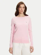 Swetry damskie - Tommy Hilfiger Sweter WW0WW40099 Różowy Regular Fit - miniaturka - grafika 1