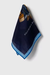 Apaszki i szaliki damskie - Polo Ralph Lauren apaszka wełniana kolor granatowy wzorzysta - grafika 1