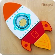 Układanki dla dzieci - Magni Rumraket puslespil / Space rocket puzzle - miniaturka - grafika 1