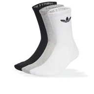 Skarpetki męskie - Skarpetki unisex adidas Originals 3-Stripies High Crew 3 Pairs JV7416 - białe - miniaturka - grafika 1