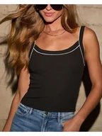 Koszulki i topy damskie - Milan Kiss Top w kolorze czarnym - miniaturka - grafika 1