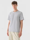Koszulki męskie - Męski t-shirt basic Outhorn OTHWAW24TTSHM2438 - szary - miniaturka - grafika 1