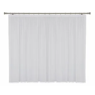 Firana z taśmą/pompony ENZO 290 x 260 cm biały - Firany - miniaturka - grafika 1