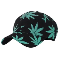 Czapki męskie - Czapka z daszkiem WEED czarna turkus - miniaturka - grafika 1