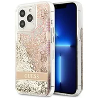 Etui i futerały do telefonów - Guess GUHCP13LLFLSD iPhone 13 Pro / 13 6,1" złoty/gold hardcase Paisley Liquid Glitter GUE001942 - miniaturka - grafika 1