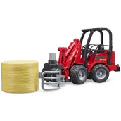 Samochody i pojazdy dla dzieci - Bruder 2192 Ładowarka przegubowa Schaffer Hoflader 2034 z chwytakiem do bel słomy - miniaturka - grafika 1
