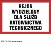 Tablice BHP - SIGNPROJECT NC034 - Rejon wydzielony dla służb ratownictwa technicznego 750x500 - miniaturka - grafika 1