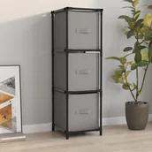 Pokrowce na ubrania - Szafka z 3 szufladami z tkaniny, szara, 34x34x101 cm, stal - miniaturka - grafika 1