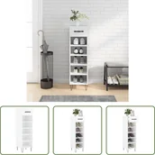 Szafki na buty - The Living Store szafka na buty biała 30x35x105 cm materiał drewnopochodny - miniaturka - grafika 1