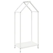 Wózki magazynowe - vidaXL Stojak na drewno opałowe, biały, 40x25x90 cm - miniaturka - grafika 1