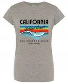 Koszulki i topy damskie - T-Shirt damski kolorowy nadruk California r.L - miniaturka - grafika 1
