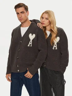 AMI PARIS Kardigan UKC025.KN0032 Szary Regular Fit - Swetry męskie - miniaturka - grafika 1