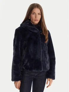 Guess Futro W0BL0N WDCH0 Granatowy Regular Fit - Płaszcze damskie - miniaturka - grafika 1