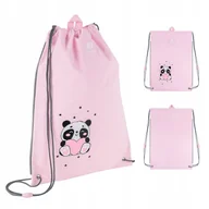 Torby szkolne - Worek na buty szkolny dla dziewczynek różowy z pandą Kite - miniaturka - grafika 1