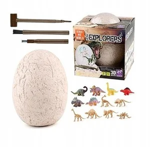 SKAMIELINA DINOZAURA Z FIGURKĄ DINOZAURA W JAJKU Z ZESTAWEM NARZĘDZI - Mały naukowiec - miniaturka - grafika 1