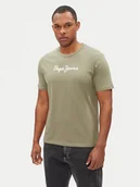 Koszulki męskie - Pepe Jeans T-Shirt Eggo N PM508208 Zielony Regular Fit - miniaturka - grafika 1