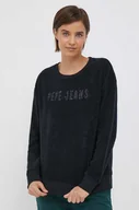 Bluzy damskie - Pepe Jeans bluza damska kolor czarny z aplikacją - miniaturka - grafika 1