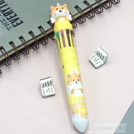 Długopisy - Długopis Wielokolorowy 10 Wkładów Piesek Shiba - miniaturka - grafika 1