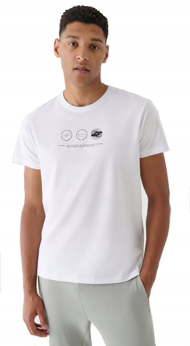 Męska koszulka bawełniana 4F M2481 casualowy T-SHIRT sportowy R. XXL