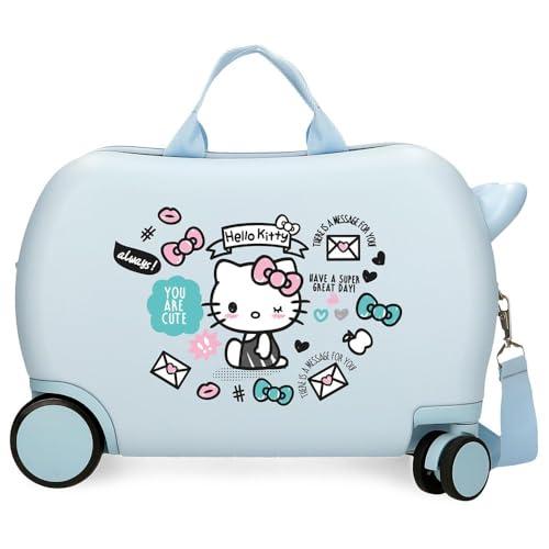 Hello Kitty You Are Cute Walizka Dziecięca Niebieska 45x31x20 cm Twardy ABS 24.6L 1.8kg 4 Koła Bagaż Ręczny, Niebieski, walizka dziecięca