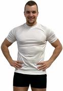 Koszulki sportowe męskie - SPORT T-shirt z krótkim rękawem - męska .XL .biały - miniaturka - grafika 1