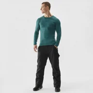 Koszulki sportowe męskie - Męski longsleeve termoaktywny 4F 4FRAW23USEAM141-31S - zielony - miniaturka - grafika 1