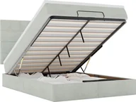 Łóżka - Rama łóżka otomana z materacami, szara, 140x190 cm, aksamit - miniaturka - grafika 1