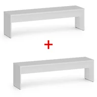 Wyposażenie sportowe i gimnastyczne - Ławka szatniowa 1+1 GRATIS, 1500 mm, biały - miniaturka - grafika 1