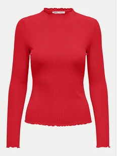 ONLY Bluzka Emma 15180040 Czerwony Slim Fit - Bluzki damskie - miniaturka - grafika 1