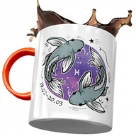 Kubki - Kubek Pomarańczowy Ryby Znaki Zodiaku Horoskop z Nadrukiem ze Zdjęciem + Opakowanie na prezent (wzór 02) - miniaturka - grafika 1