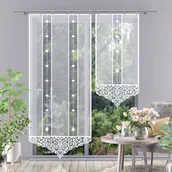 Firany - Firanka panel żakardowy Amir 90x250cm biały - miniaturka - grafika 1