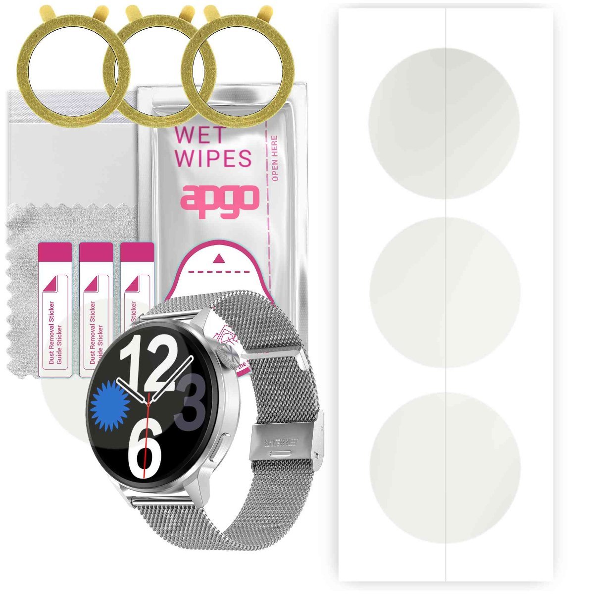 3x Folia hydrożelowa MATOWA do DT NO.1 DT4 - apgo Smartwatch Hydrogel MATTE Protection Ochrona na ekran smartwatcha