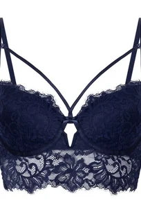 Hunkemöller Usztywniony długi biustonosz z fiszbinami Isabella Niebieski - Biustonosze - miniaturka - grafika 1