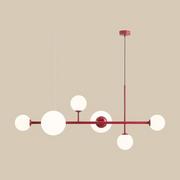 Lampy sufitowe - Lampa wisząca Dione 1092K15 nowoczesna balls czerwona - miniaturka - grafika 1
