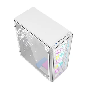 GEMBIRD OBUDOWA FORNAX 500W MIDI-TOWER (2X USB 3.1, 1X USB 2.0, HD AUDIO, SZKLANY PANEL BOCZNY, PODŚWIETLENIE ARGB) BIAŁA - Obudowy komputerowe - miniaturka - grafika 5