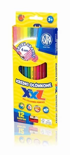 ASTRA Kredki Astra Ołówkowe Hexagonalne 12 Kolorów Grafit 4Mm - Przybory szkolne - miniaturka - grafika 2