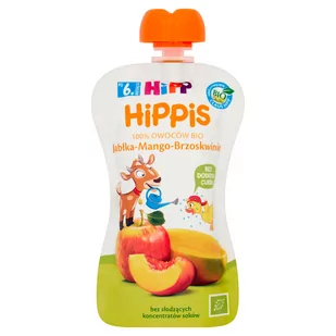 Hipp Jabłka-Mango-Brzoskwinie Mus owocowy po 6. miesiącu BIO - Desery dla dzieci - miniaturka - grafika 2