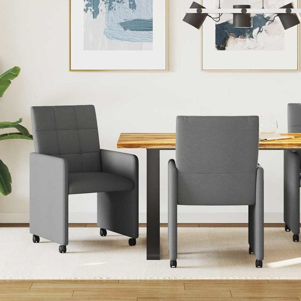 vidaXL Krzesła jadalne 2 pcs ciemnoszary 58 x 65 x 94 cm tkanina