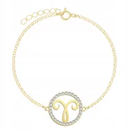 Bransoletki - Bransoletka Złota Znak Zodiaku Baran Zodiak 925 DEDYKACJA GRATIS - miniaturka - grafika 1