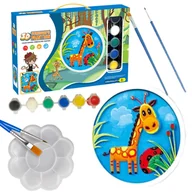 Zabawki interaktywne dla dzieci - Zestaw Kreatywny Odlewy Gipsowe Figurki Do Malowania Zwierzęta Gips Farbki - miniaturka - grafika 1