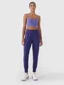 Spodnie sportowe damskie - 4F Spodnie treningowe szybkoschnące damskie - granatowe XS - miniaturka - grafika 1