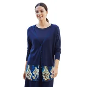 Swetry damskie - Sweter damski Desigual Lucerna granatowy -M - DESIGUAL - miniaturka - grafika 1