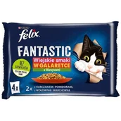 Mokra karma dla kotów - Purina Felix karma mokra dla kotów Fantastic z kurczakiem i pomidorami z wołowiną i marchewką w galarecie 12(4x85g) - miniaturka - grafika 1